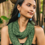 AF6902GN POPCORN INFINITY SCARF - GREEN