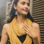 AF6902MU POPCORN INFINITY SCARF - MUSTARD