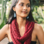 AF6902R POPCORN INFINITY SCARF - RED