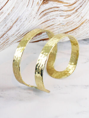 AK1018G BEATEN METAL DOUBLE BAR CUFF
