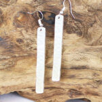 AK1716S LONG RECTANGULAR BEATEN EARRINGS