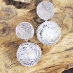 AR1502S MESH BALL & BEATEN DISC EARRINGS
