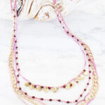 AY1313 MULTI-STRAND BEAD & CHAIN NECKLACE