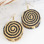 AY1413MX RAFFIA DISC EARRINGS