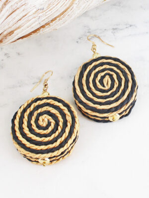 AY1413MX RAFFIA DISC EARRINGS