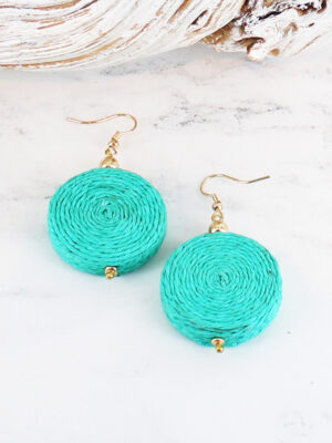 AY1413TU RAFFIA DISC EARRINGS
