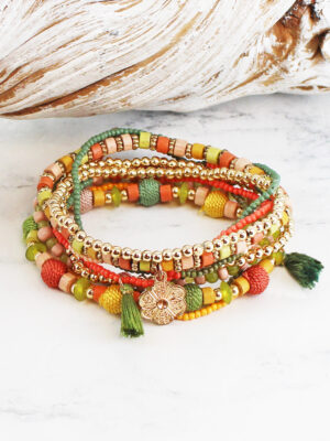 AY1503 ELASTICATED SET OF BEADED BRACELETS