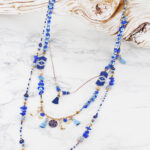 AY1507 THREE-STRAND LAYERED BEAD NECKLACE