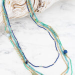 AY1513 FOUR-STRAND LAYERED BEAD NECKLACE