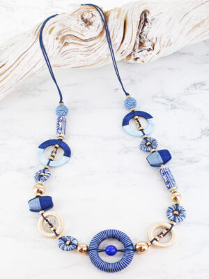 AY6403 WRAPPED THREAD & BEAD NECKLACE
