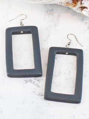 BB1403DG RESIN RECTANGULAR EARRING