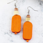 BB1405OR WOODEN BEAD EARRING