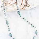 BB1411GY SINGLE STRAND RECYCLED GLASS NECKLACE