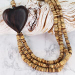 BB6208N MULTI-STRAND COCONUT BEAD NECKLACE WITH HEART
