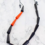 BB6216OR WOODEN STACKED CONE NECKLACE (ACCENT COLOUR)