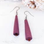 BB6217PU WOODEN CONE EARRINGS