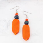 BB6304OR WOODEN BEAD EARRING