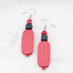 BB6304PK WOODEN BEAD EARRING