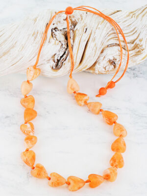 BB6400OR RESIN HEART NECKLACE