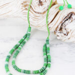 BB6401GN DOUBLE STRAND RECYCLED GLASS BEAD NECKLACE