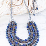 BB6403BLU MULTI-STRAND BEADED NECKLACE