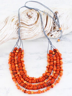 BB6403OR MULTI-STRAND BEADED NECKLACE