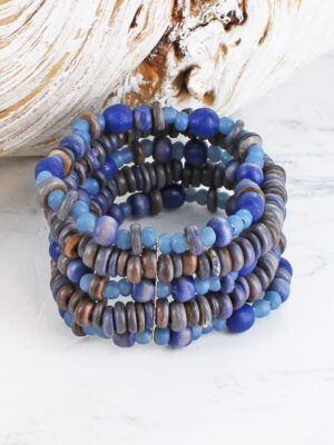 BB6404BLU ELASTICATED MULTI-STRAND BRACELET