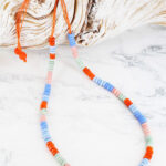 BB6406OR SINGLE STRAND RECYCLED GLASS BEAD NECKLACE