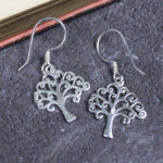 BU1903 SILVER TREE EARRINGS