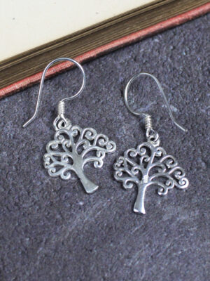 BU1903 SILVER TREE EARRINGS