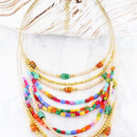 DC1401M MULTI-STRAND BEADED COLLAR NECKLACE