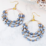 DC1403GY BEADED HOOP EARRINGS