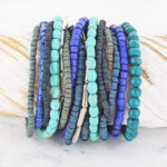 DC1406BLU ELASTICATED BEADED BRACELETS