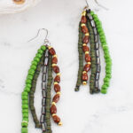 DC1409GN DROP BEAD EARRINGS