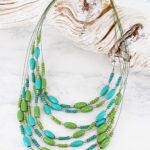 DC1501GN LAYERED WOODEN BEAD NECKLACE
