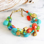 DC1507GN MIXED GLASS BEAD BRACELET