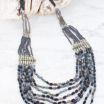 DC6304GY LONG MULTI-STRAND GLASS BEADED NECKLACE