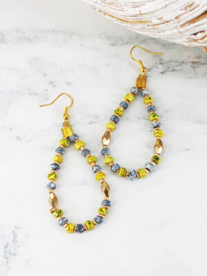 DC6306MU BEADED HOOP EARRINGS