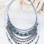DC6406GY MULTI-STRAND METALLIC BEAD NECKLACE