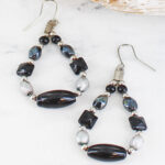 DC6408BL BEADED TEARDROP EARRING