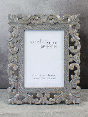 DD6101GY WOODEN PHOTO FRAME (7 X 5) - OPEN CARVED DESIGN