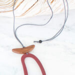 FB1319BG OPEN WOODEN PENDANT NECKLACE