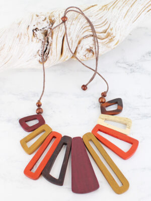 FB1401OR WOODEN "KASANDRA" NECKLACE