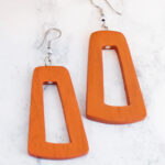 FB1409OR WOODEN "KASANDRA" EARRING