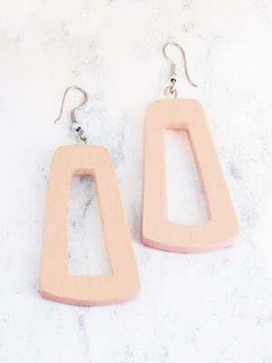 FB1409PK WOODEN "KASANDRA" EARRING