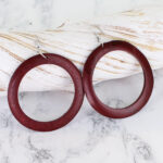 FB6206R WOODEN RING EARRINGS