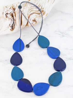 FB6403BT WOODEN TEARDROP NECKLACE