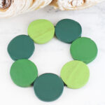 FB6404GT ELASTICATED WOODEN DISC BRACELET