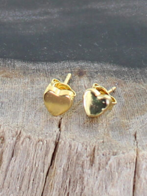 GP210H SIMPLE HEART STUD EARRINGS [GOLD-PLATE]