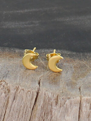 GP210M SIMPLE MOON STUD EARRINGS [GOLD-PLATE]